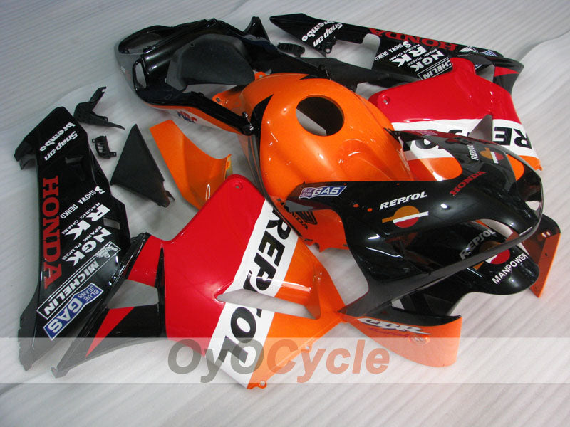 Verkleidungssatz für Einspritzmodelle 03-04 CBR600RR - Orange, Schwarz - Repsol #OYO87904910 Hauptbild