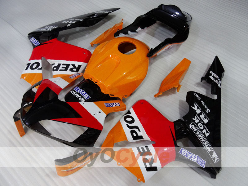 Verkleidungssatz für Einspritzmodelle 03-04 CBR600RR - Orange, Schwarz - Repsol #OYO87904911 Hauptbild