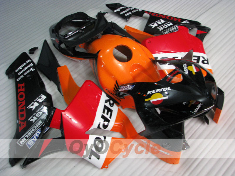 Einspritz-Verkleidungssatz für 05-06 CBR600RR - Orange, Schwarz - MICHELIN, RK, Repsol #OYO87904936 Hauptbild
