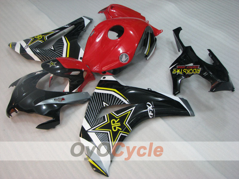 Spritzguss-Verkleidungssatz für CBR1000RR 08-11 - Rot, Schwarz - Rockstar #OYO87905017