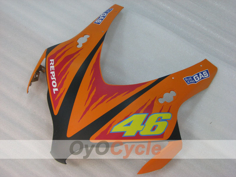 Spritzguss-Verkleidungssatz für CBR1000RR 08-11 - Orange, Schwarz - Rossi #OYO87905018