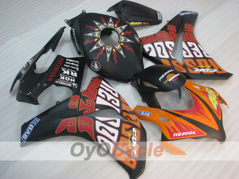 Spritzguss-Verkleidungssatz für CBR1000RR 08-11 - Orange, Schwarz - Rossi #OYO87905018