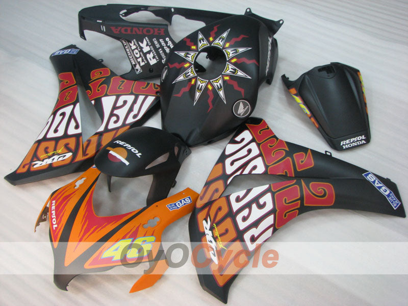 Spritzguss-Verkleidungssatz für CBR1000RR 08-11 - Orange, Schwarz - Rossi #OYO87905018