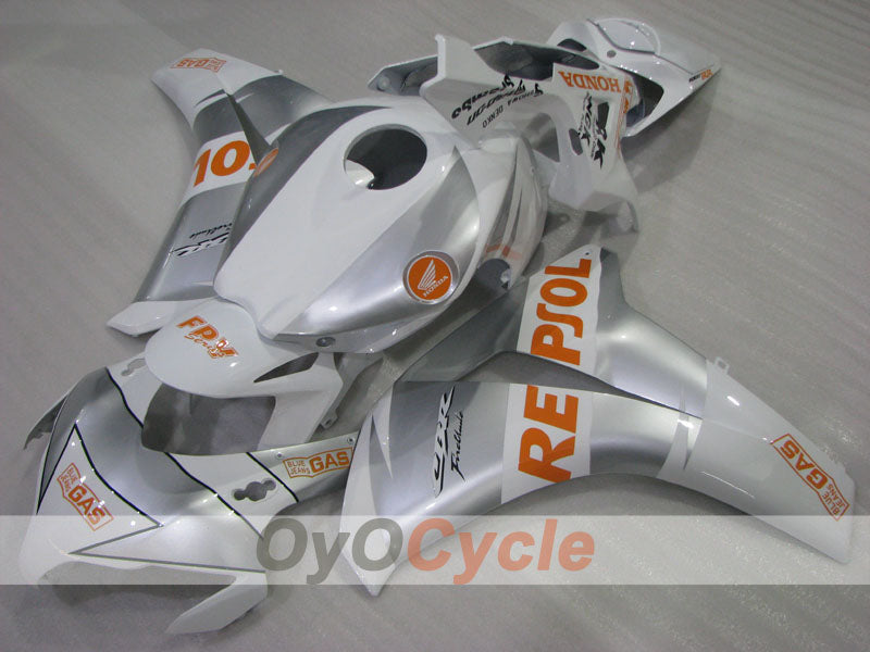 Spritzguss-Verkleidungssatz für CBR1000RR 08-11 - Weiß, Silber - Repsol #OYO87905020