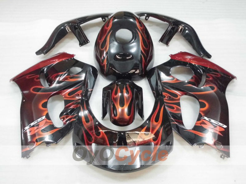 Verkleidungskit für 97-00 Suzuki GSXR600 - Schwarz - Flamme #OYO87905054 Zweitbild
