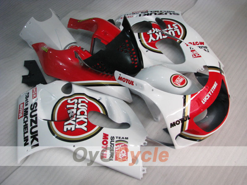 Verkleidungssatz für Suzuki GSXR750, Baujahr 96-99 - Rot, Weiß - Lucky Strike #OYO87905070