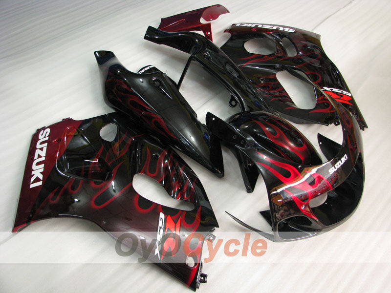 Verkleidungskit für 97-00 Suzuki GSXR600 - Schwarz - Flamme #OYO87905057