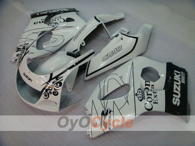 Verkleidungssatz für Suzuki GSXR750, Baujahr 96-99 - Weiß, Schwarz - Corona, MOTUL #OYO87905076 Hauptbild