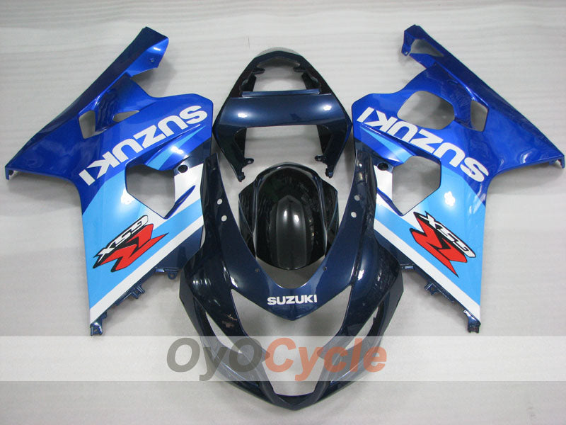 Verkleidungssatz im Spritzgussverfahren für GSX R750 04-05 - Blau, Weiß - Werksdesign #OYO87905292