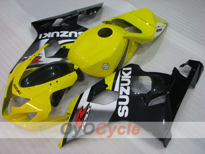 Verkleidungssatz im Spritzgussverfahren für GSX R750 04-05 - Gelb, Schwarz - Werksdesign #OYO87905299