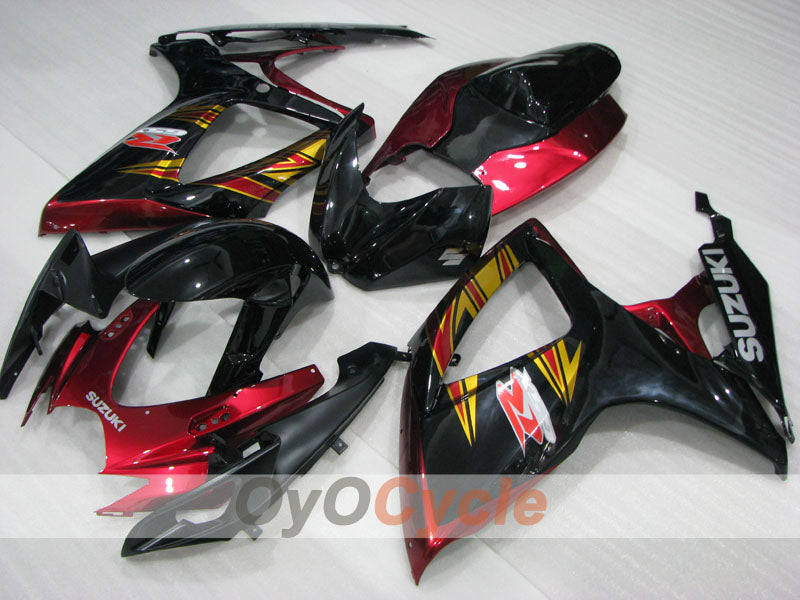 Verkleidungssatz im Spritzgussverfahren für GSX R600 06-07 - Rot, Schwarz - Werksdesign #OYO87905302 Hauptbild