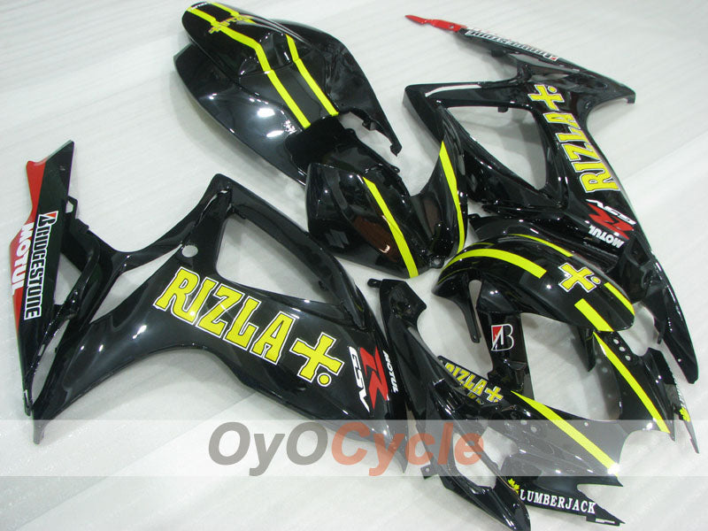 Verkleidungssatz für Einspritzung für GSX R600 06-07 - Gelb, Schwarz - Rizla+ #OYO87905303