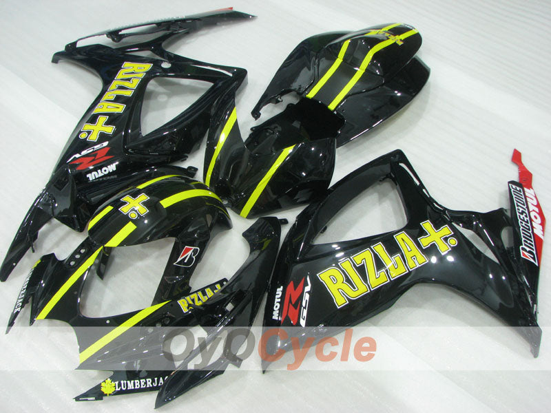 Verkleidungssatz für Einspritzung für GSX R600 06-07 - Gelb, Schwarz - Rizla+ #OYO87905303