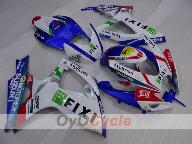 Verkleidungssatz für Einspritzung für GSX R600 06-07 - Blau, Weiß - MOTOREX #OYO87905304