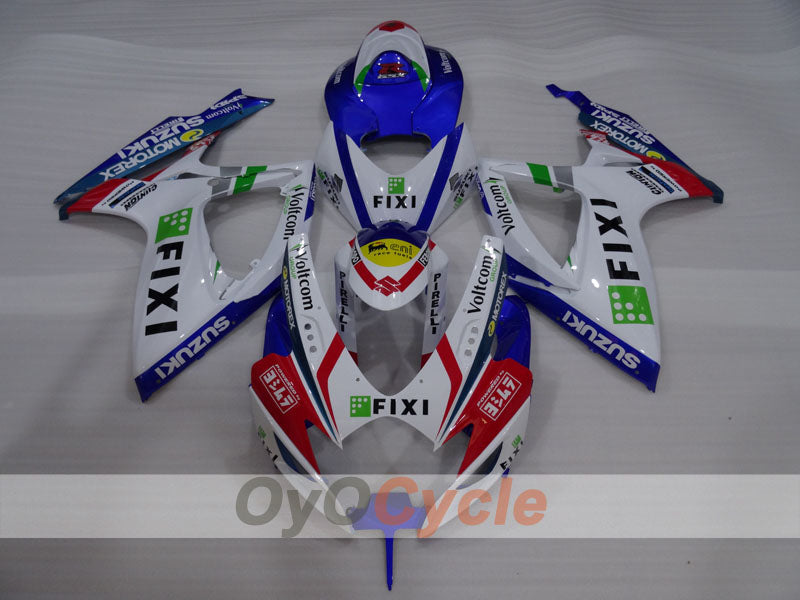 Verkleidungssatz für Einspritzung für GSX R600 06-07 - Blau, Weiß - MOTOREX #OYO87905304