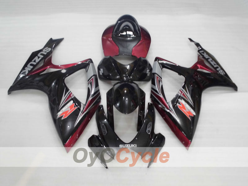 Verkleidungssatz für Einspritzung für GSX R600 06-07 - Schwarz, Fuchsia - Werksstil #OYO87905314