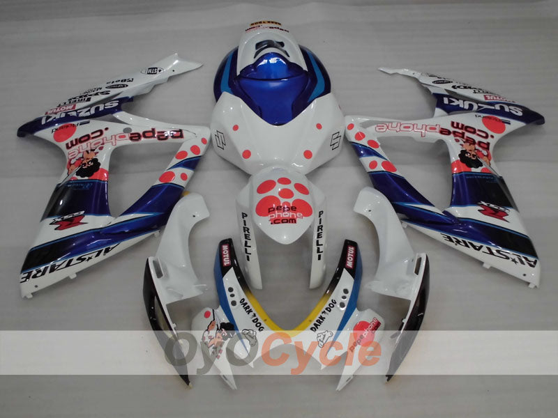 Einspritzverkleidungssatz für 06-07 GSX R600 - Blau, Weiß - MOTUL #OYO87905315 Zweitbild