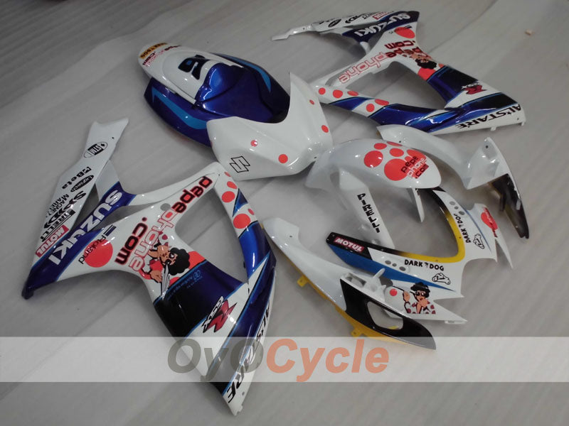 Einspritzverkleidungssatz für 06-07 GSX R600 - Blau, Weiß - MOTUL #OYO87905315 Hauptbild