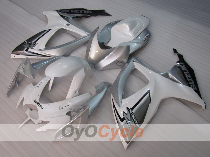 Einspritzverkleidungssatz für 06-07 GSX R600 - Weiß, Silber - Werksdesign #OYO87905321 Hauptbild