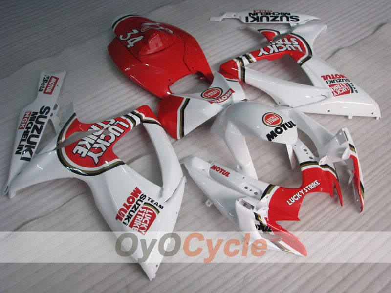 Einspritzverkleidungssatz für GSX R750 06-07 - Rot, Weiß - Lucky Strike #OYO87905375