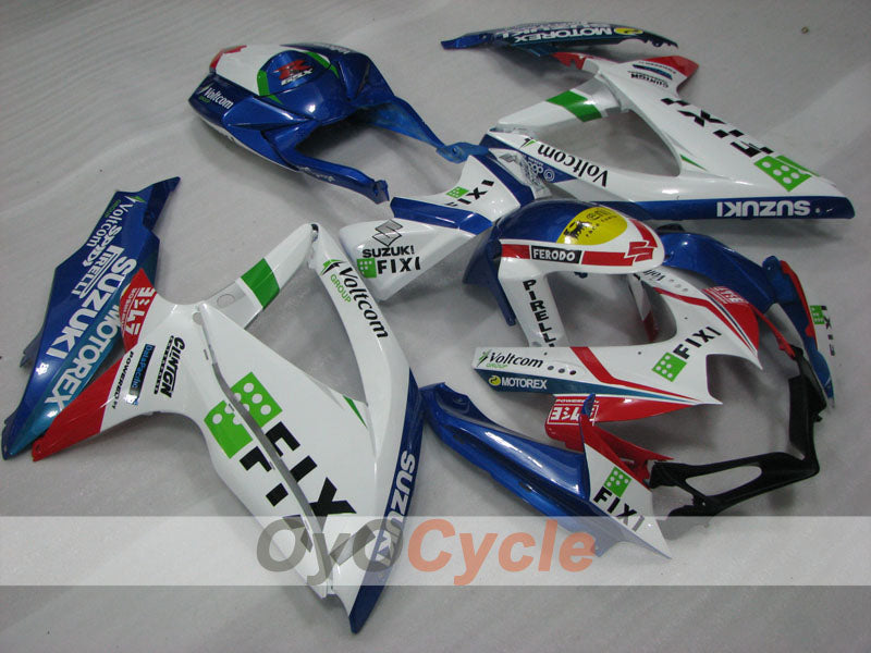 Einspritzverkleidungssatz für GSX R750 08-10 - Blau, Weiß - FIXI #OYO87905422