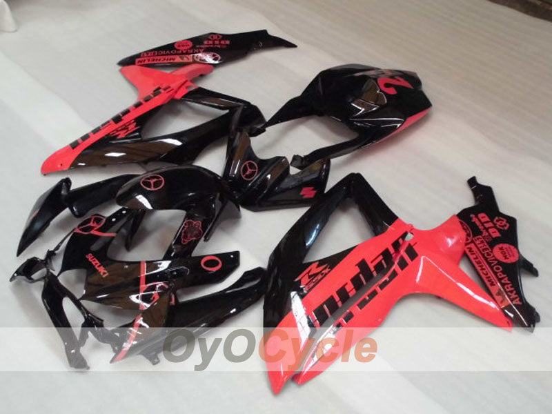 Einspritzverkleidungssatz für GSX R750 08-10 - Rot, Schwarz - Jordan #OYO87905426