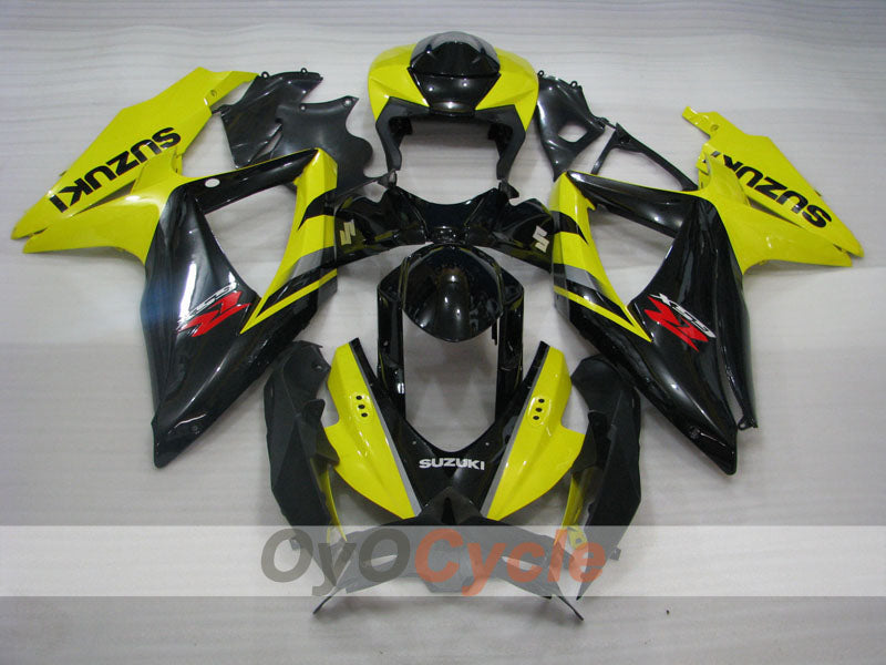 Verkleidungssatz für Einspritzmodelle 08-10 GSX R600 - Gelb, Schwarz - Werksstil #OYO87905384