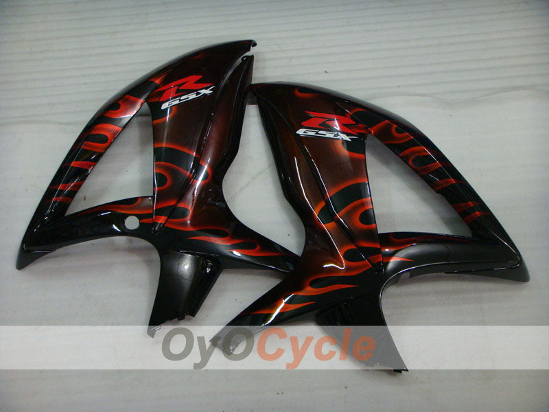 Verkleidungssatz für Einspritzermodelle der GSX R750 08-10 - Rot, Schwarz - Flamme #OYO87905428