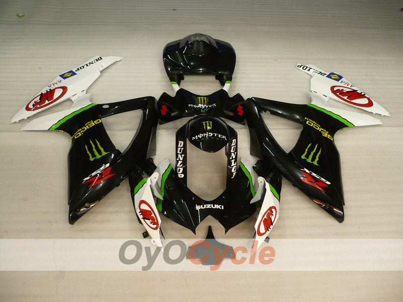 Verkleidungssatz für Einspritzmodelle 08-10 GSX R600 - Weiß, Schwarz - Monster #OYO87905388