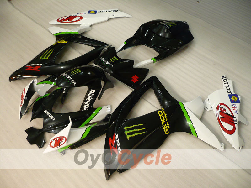Verkleidungssatz für Einspritzermodelle der GSX R750 08-10 - Weiß, Schwarz - Monster #OYO87905431 Zweitbild