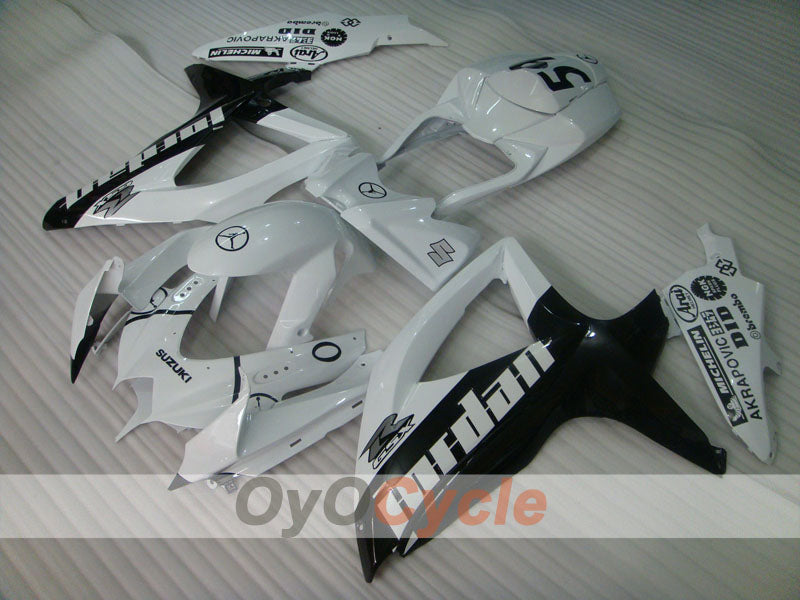 Verkleidungssatz für Einspritzermodelle der GSX R750 08-10 - Weiß, Schwarz - Jordan #OYO87905433