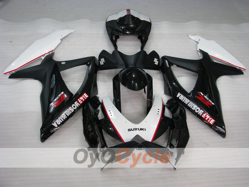 Spritzverkleidungssatz für 08-10 GSX R600 - Weiß, Schwarz - YOSHIMURA #OYO87905392