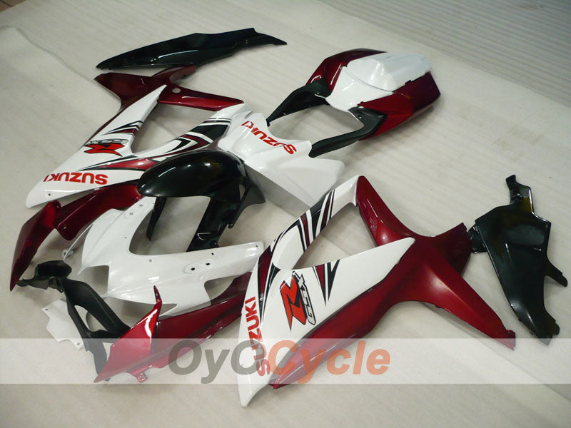 Verkleidungssatz für Einspritzermodelle der GSX R750 08-10 - Weinrot, Weiß - Werksstil #OYO87905437 Zweitbild