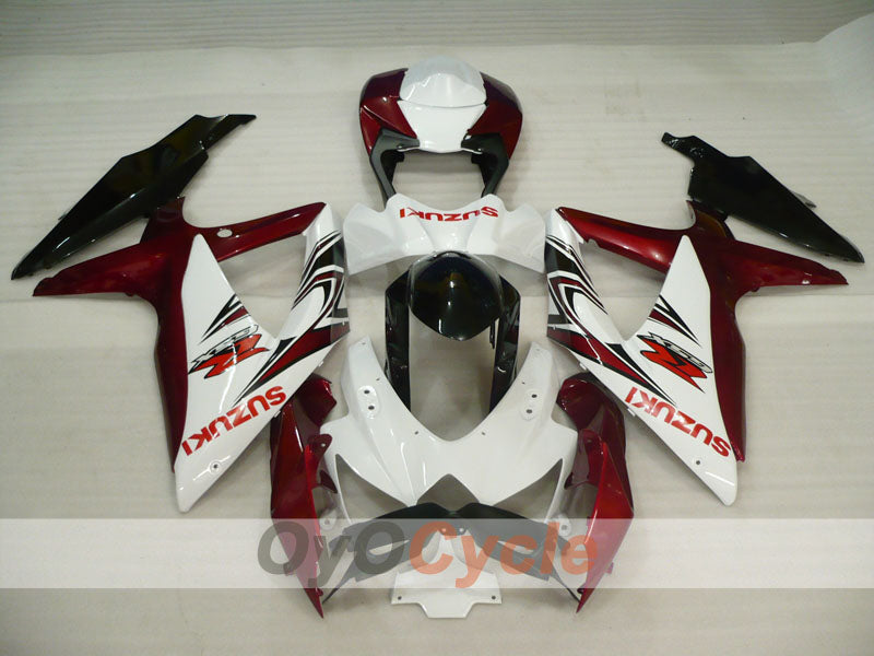 Verkleidungssatz für Einspritzermodelle der GSX R750 08-10 - Weinrot, Weiß - Werksstil #OYO87905437
