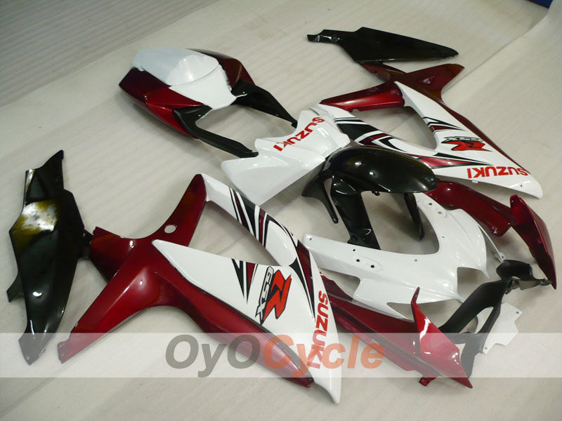 Verkleidungssatz für Einspritzermodelle der GSX R750 08-10 - Weinrot, Weiß - Werksstil #OYO87905437 Hauptbild
