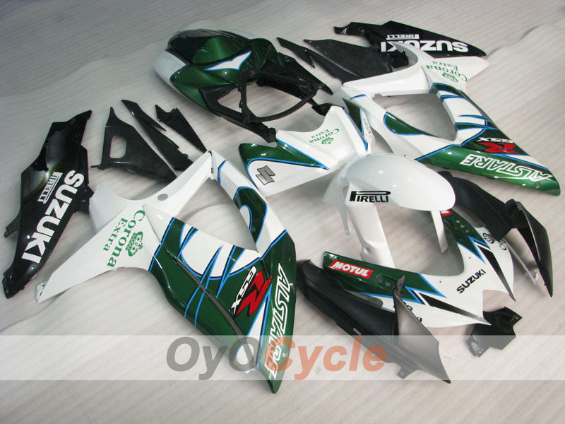 Verkleidungssatz für Einspritzmodelle für GSX R750 08-10 - Grün, Weiß - Corona #OYO87905445