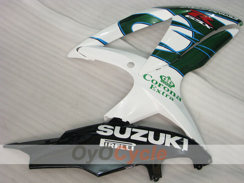 Verkleidungssatz für Einspritzmodelle für GSX R750 08-10 - Grün, Weiß - Corona #OYO87905445