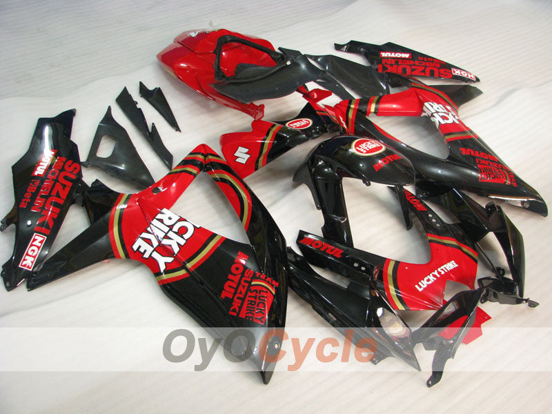 Verkleidungssatz für Einspritzmodelle für GSX R750 08-10 - Rot, Schwarz - Lucky Strike #OYO87905446