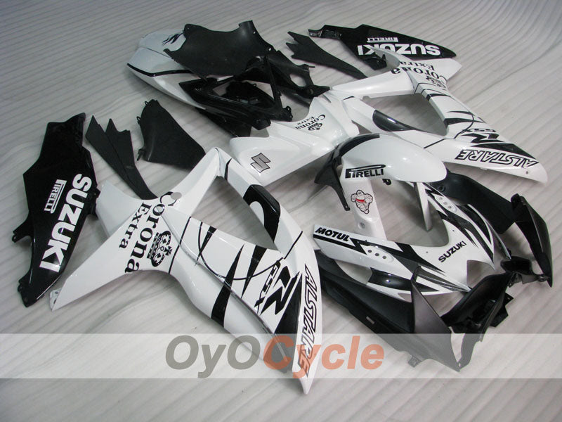 Verkleidungssatz für Einspritzmodelle 08-10 GSX R750 - Weiß, Schwarz - Corona #OYO87905455 Hauptbild