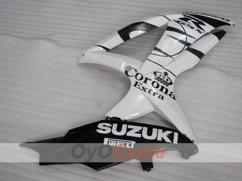 Verkleidungssatz für Einspritzmodelle 08-10 GSX R750 - Weiß, Schwarz - Corona #OYO87905455
