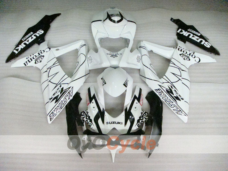Verkleidungssatz für Einspritzmodelle 08-10 GSX R750 - Weiß, Schwarz - Corona #OYO87905456 Zweitbild