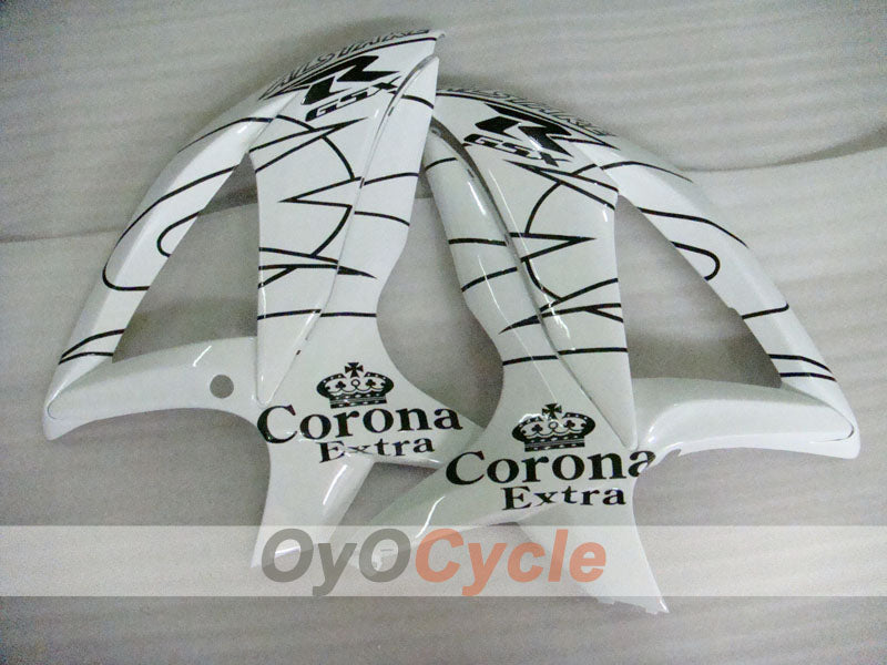 Verkleidungssatz für Einspritzmodelle 08-10 GSX R750 - Weiß, Schwarz - Corona #OYO87905456