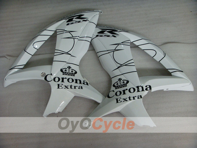Verkleidungssatz für Einspritzmodelle 08-10 GSX R750 - Weiß, Schwarz - Corona #OYO87905457