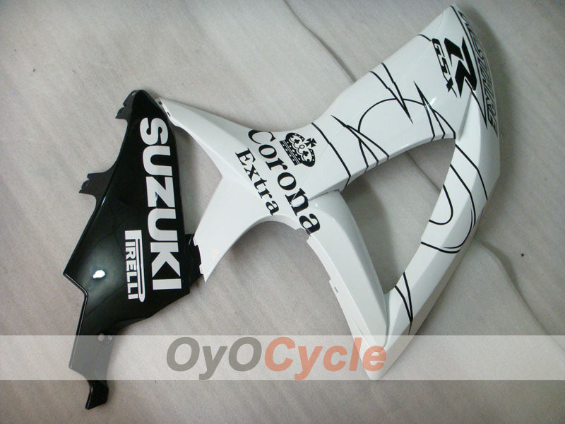 Verkleidungssatz für Einspritzmodelle 08-10 GSX R750 - Weiß, Schwarz - Corona #OYO87905457