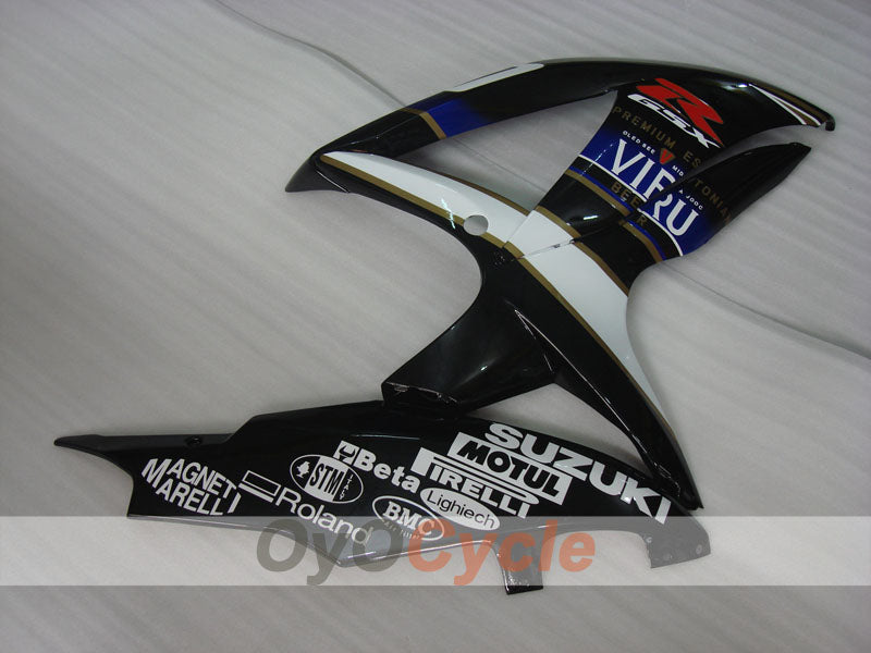 Verkleidungssatz für Einspritzmodelle 08-10 GSX R750 - Weiß, Schwarz - Rizla+ #OYO87905462