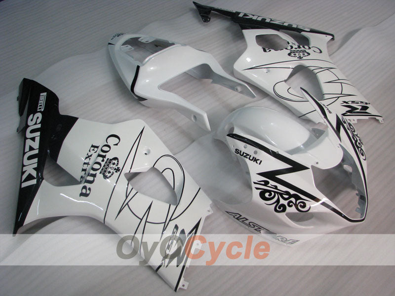 Einspritz-Verkleidungssatz für 03-04 GSX R1000 - Weiß, Schwarz - Corona #OYO87905504 Hauptbild