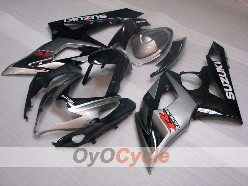 Einspritzverkleidungssatz für GSX R1000 05-06 - Schwarz, Silber - Werksdesign #OYO87905517