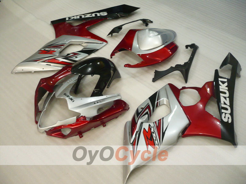 Einspritzverkleidungssatz für GSX R1000 05-06 - Rot, Silber - Werksdesign #OYO87905518