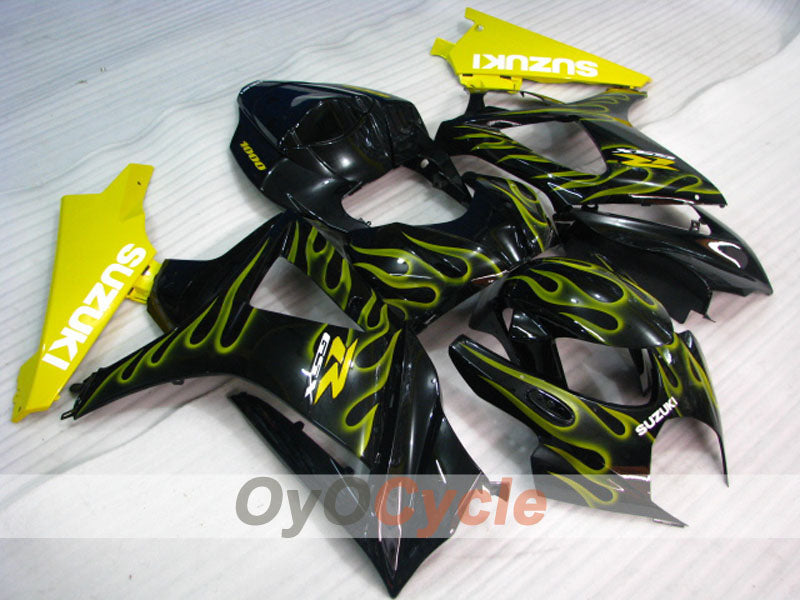 Einspritzverkleidungssatz für GSX R1000 07-08 - Gelb, Schwarz - Flammenmotiv #OYO87905527 Hauptbild