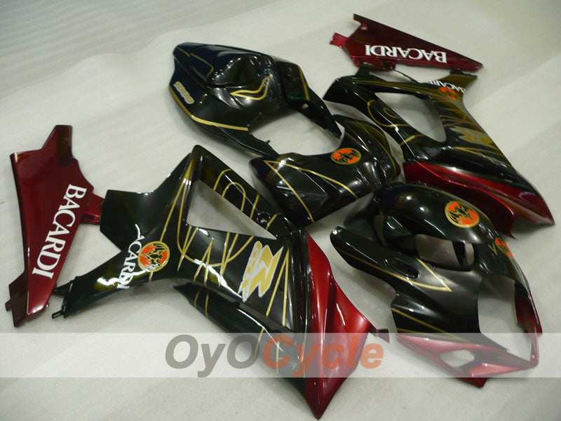 Verkleidungssatz für Einspritzmodelle 07-08 GSX R1000 - Rot, Schwarz - BACARDI #OYO87905531